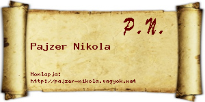 Pajzer Nikola névjegykártya